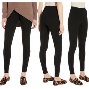 NWT HALOGEN Black Ponte Knit Leggings Size XS Stretch Casual Loungewear